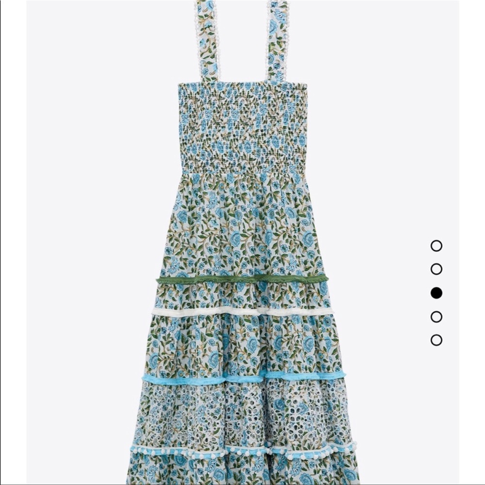 Zara Floral Print Tiered midi dress
